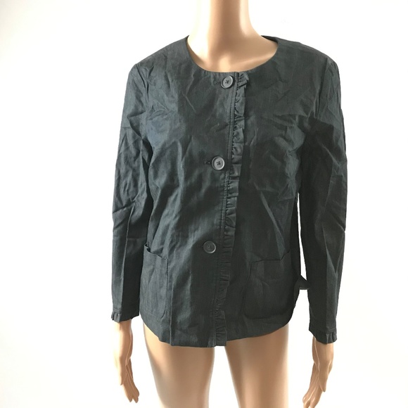 Loft Outlet Women's Chambray Blazer Jacket Cotton - Picture 1 of 5